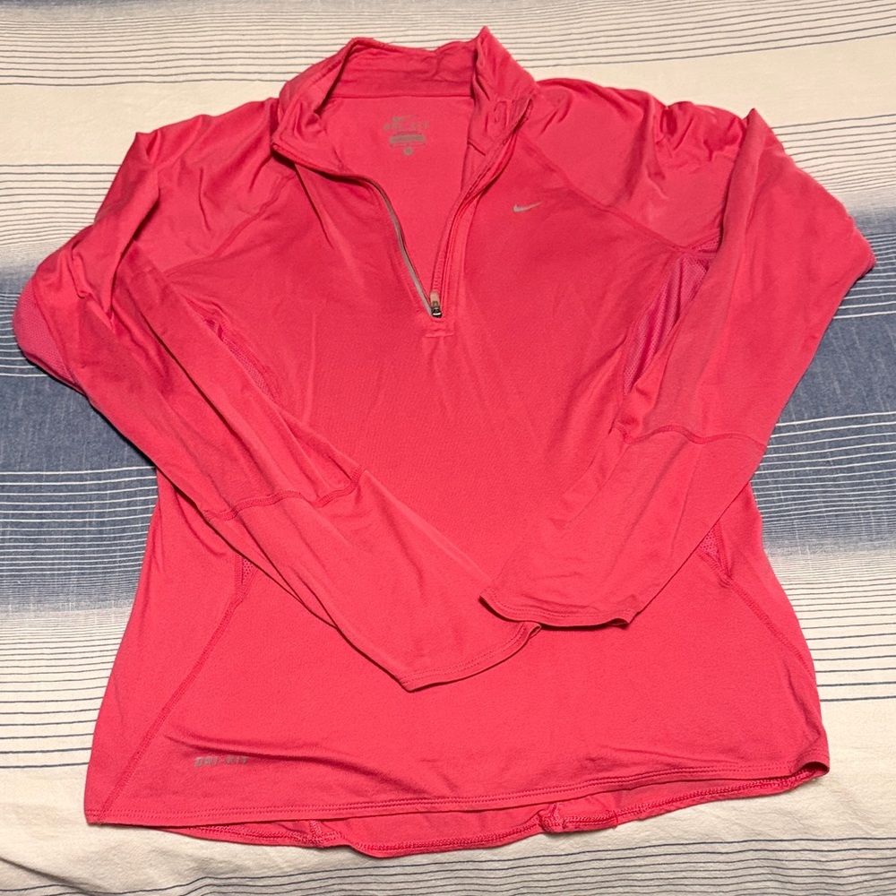 Nike Women's Pink Long Sleeve Quarter-Zip Top